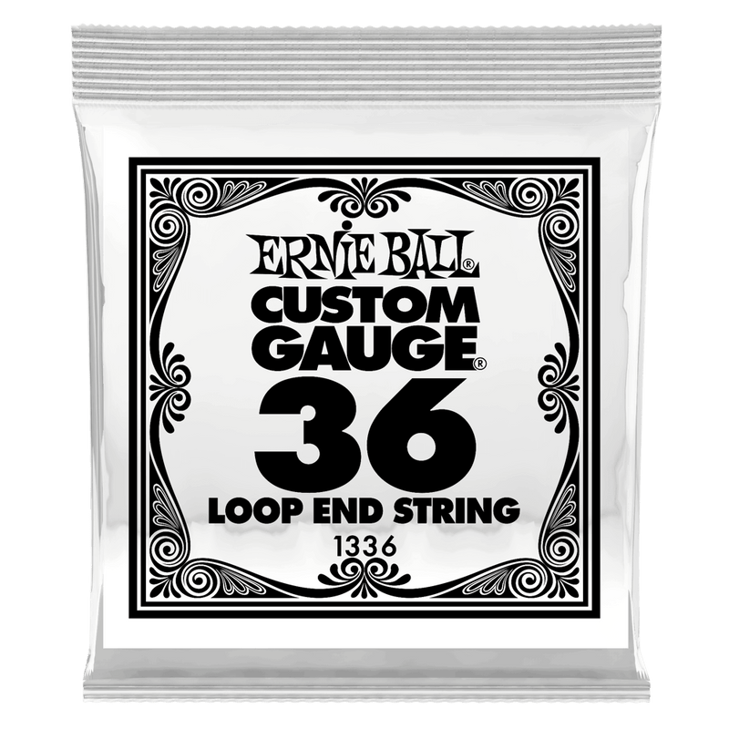 Ernie Ball 1336EB Lot de 6 cordes de guitare pour banjo ou mandoline en acier inoxydable avec extrémité en boucle – 0,036