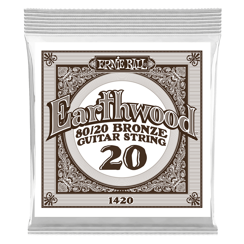 Ernie Ball 1420EB 6-Pack Earthwood 80/20 Bronze Acoustic Guitar Strings - 0.020