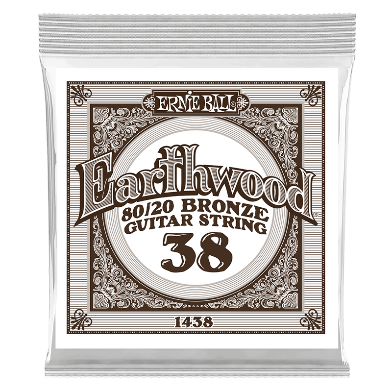 Ernie Ball 1438EB 6-Pack Earthwood 80/20 Bronze Acoustic Guitar Strings - 0.038