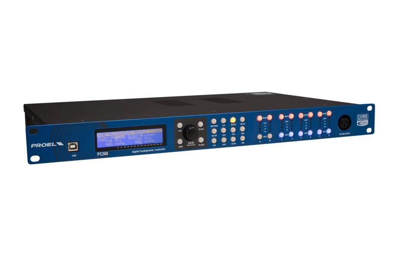 Contrôleur de haut-parleur numérique Axiom PC260 Processeur de signal numérique 2 entrées/6 sorties avec RTA SPLM et télécommande PRONET