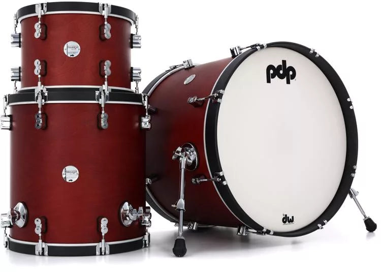 PDP PDCC2213OE Concept Maple Classic 3-Piece 22" Bass Drum Shell Pack (Ox Blood Stain)