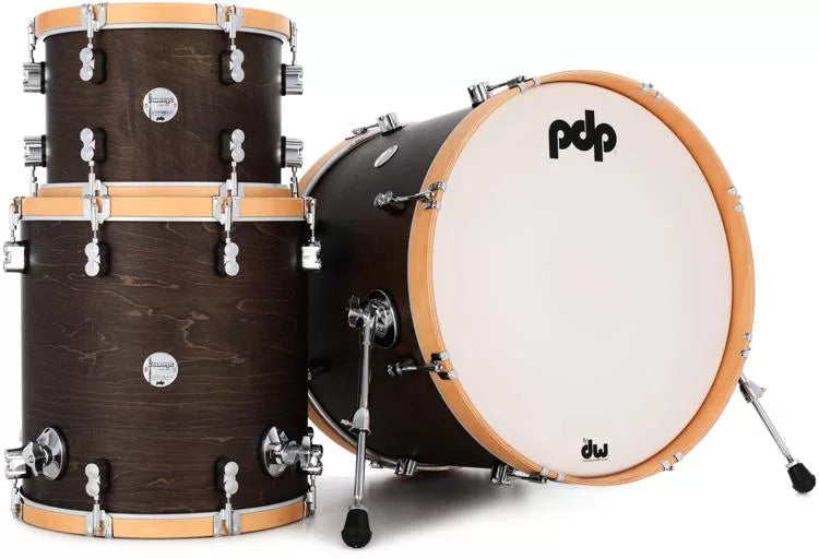 PDP PDCC2213WN Concept Maple Classic Pack de fûts de grosse caisse 3 pièces 22" Finition teintée - Teinté noyer