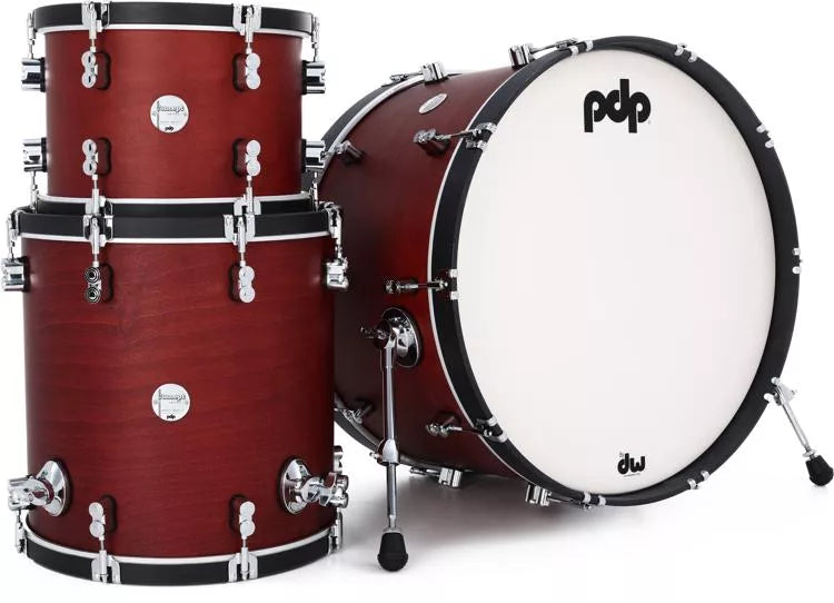 PDP PDCC2413OE Concept Maple Classic 3-Piece 24" Bass Drum Shell Pack (Ox Blood Stain)