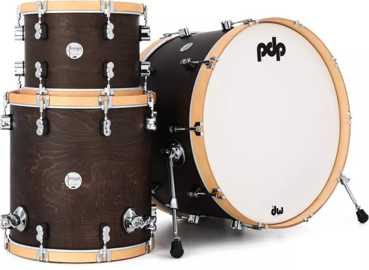 PDP PDCC2413WN Concept Maple Classic 3-Piece 24" Bass Drum Shell Pack (Walnut Stain)