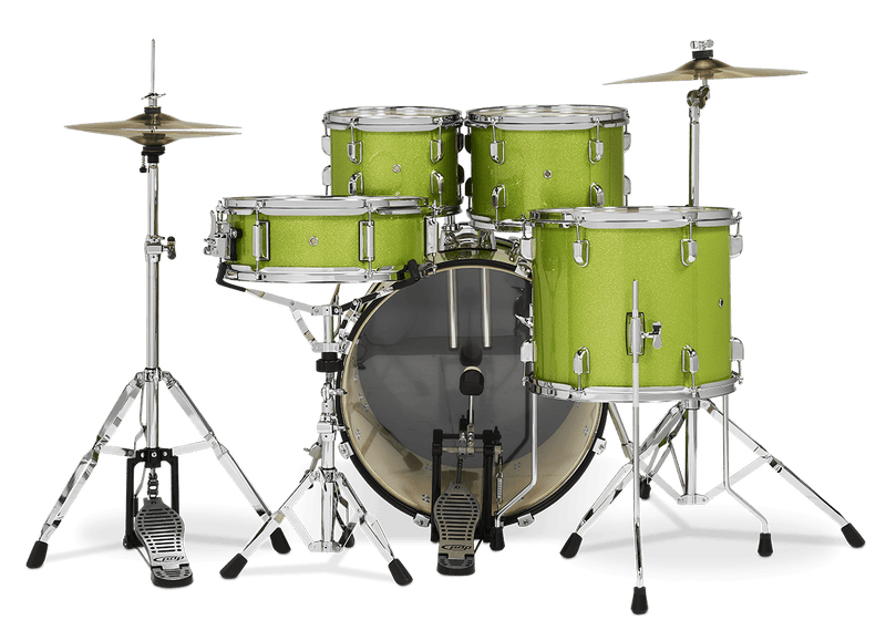 PDP PDCE2015KTEL Center Stage Series 5-Piece Complete Drum Set (Electric Green Sparkle)