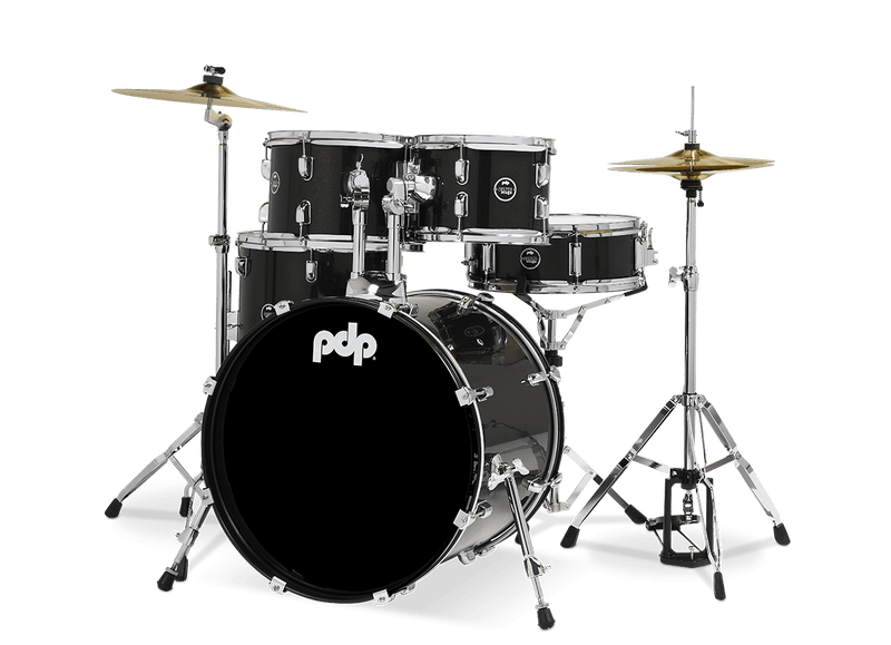 PDP PDCE2015KTIB Center Stage Series Batterie complète 5 pièces avec cymbales et grosse caisse 20" - Noir irisé scintillant