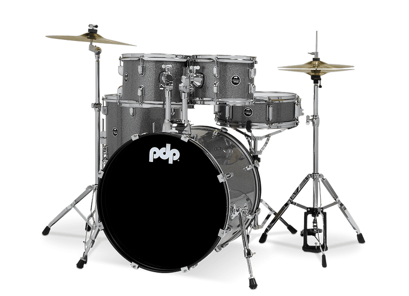 PDP PDCE2015KTSS Center Stage Series 5-Piece Complete Drum Set (Silver Sparkle)