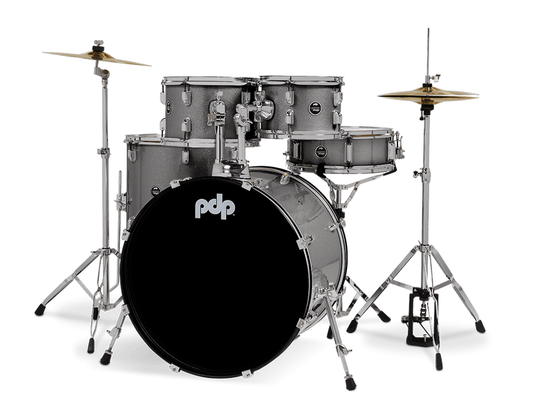 PDP PDCE2215KTSS Center Stage 5-Piece Complete Drum Set (Silver Sparkle)