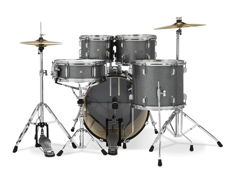 PDP PDCE2015KTSS Center Stage Series 5-Piece Complete Drum Set (Silver Sparkle)