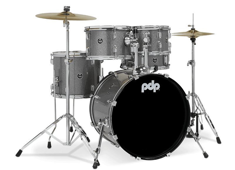 PDP PDCE2015KTSS Center Stage Series 5-Piece Complete Drum Set (Silver Sparkle)