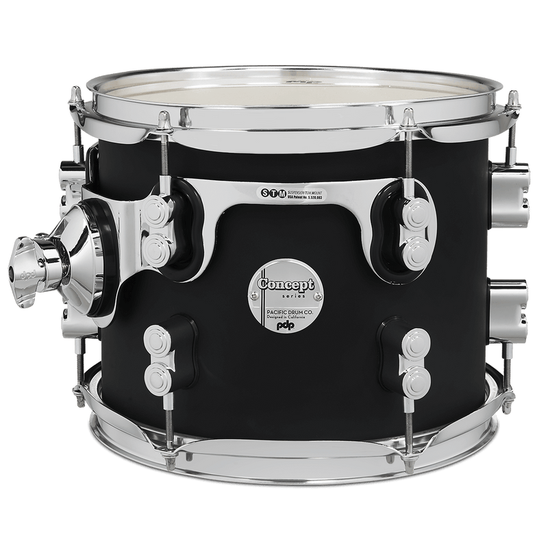 PDP PDCM0810STBK Concept Maple Finish Ply Suspended Tom (Black Satin) - 8" x 10"
