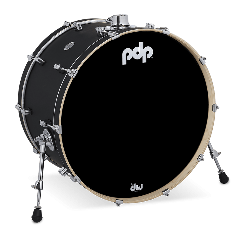 PDP PDCM1424KKBK Concept Maple Finish Ply Bass Drum (Satin Black) - 14" x 24"