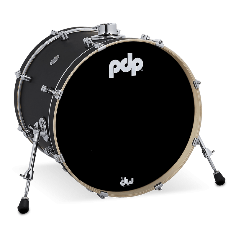 PDP PDCM1620KKBK Concept Maple Finish Ply Bass Drum (Satin Black) - 16" x 20"