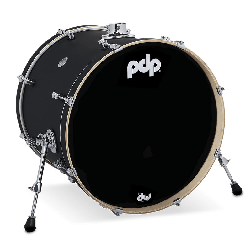 PDP PDCM1822KKBK Concept Maple Finish Ply Bass Drum (Satin Black) - 18" x 22"