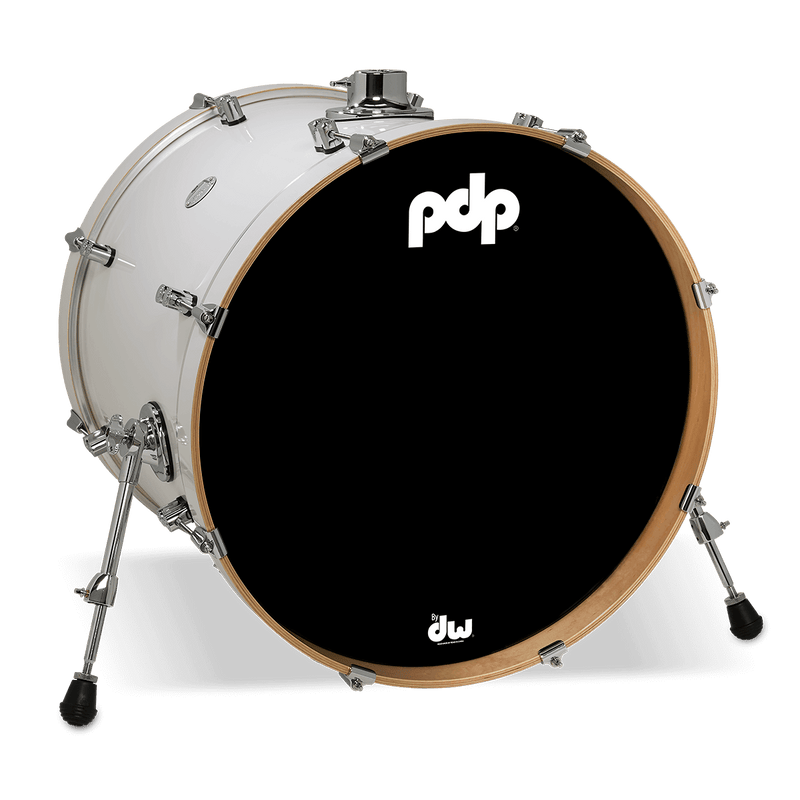 PDP PDCM1822KKPW Concept Maple Lacquer Bass Drum (Pearlescent White) - 18" x 22"