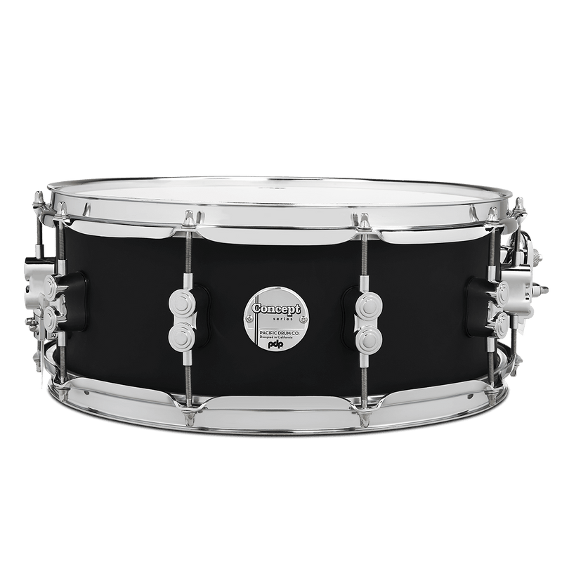 PDP PDCM5514SSBK Concept Maple Finish Ply Snare Drum (Satin Black) - 5.5" x 14"