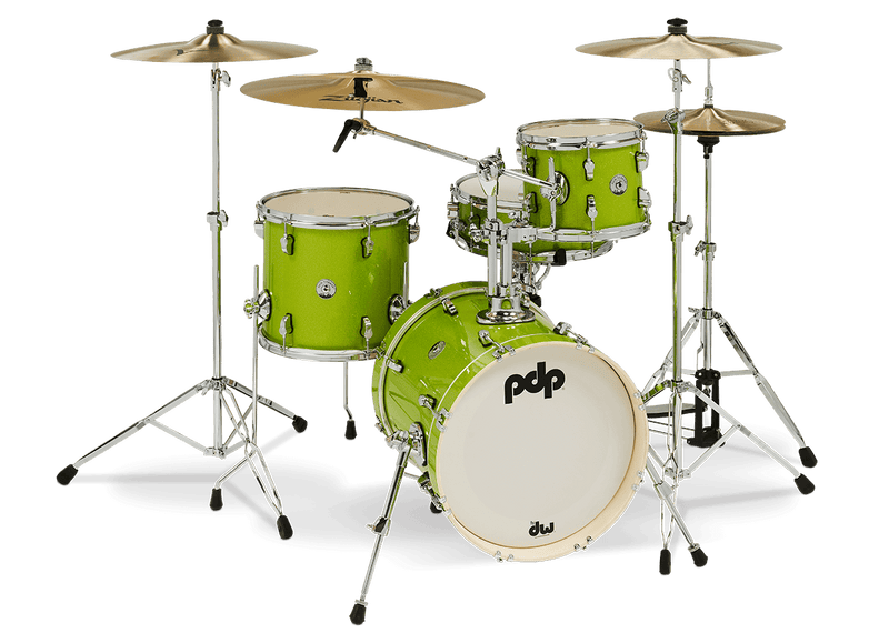 PDP PDNY1604EL New Yorker 4-Piece Shell Pack (Electric Green Sparkle)