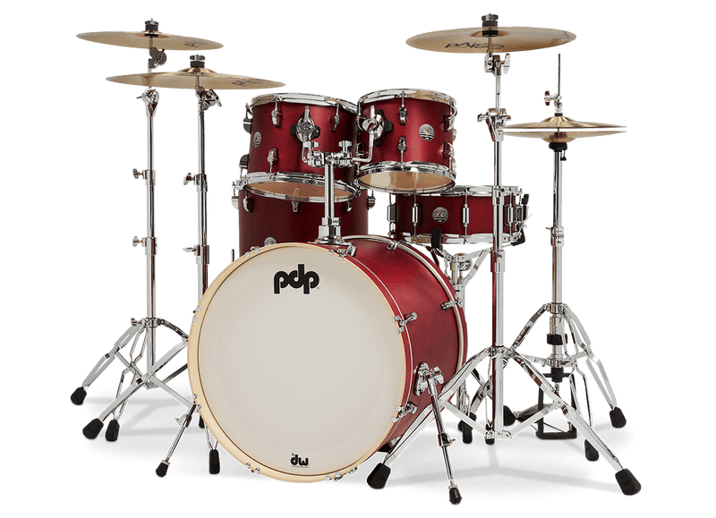 PDP PDST2215RD Spectrum Series 5-Piece Shell Pack with 22" Bass Drum - Cherry Stain