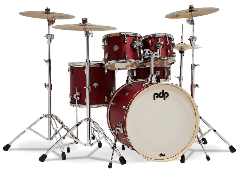 PDP PDST2215RD Spectrum Series 5-Piece Shell Pack with 22" Bass Drum - Cherry Stain