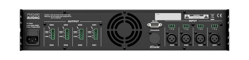 Audac PMQ480 WaveDynamics Amplificateur de puissance quadricanal 70/100 V