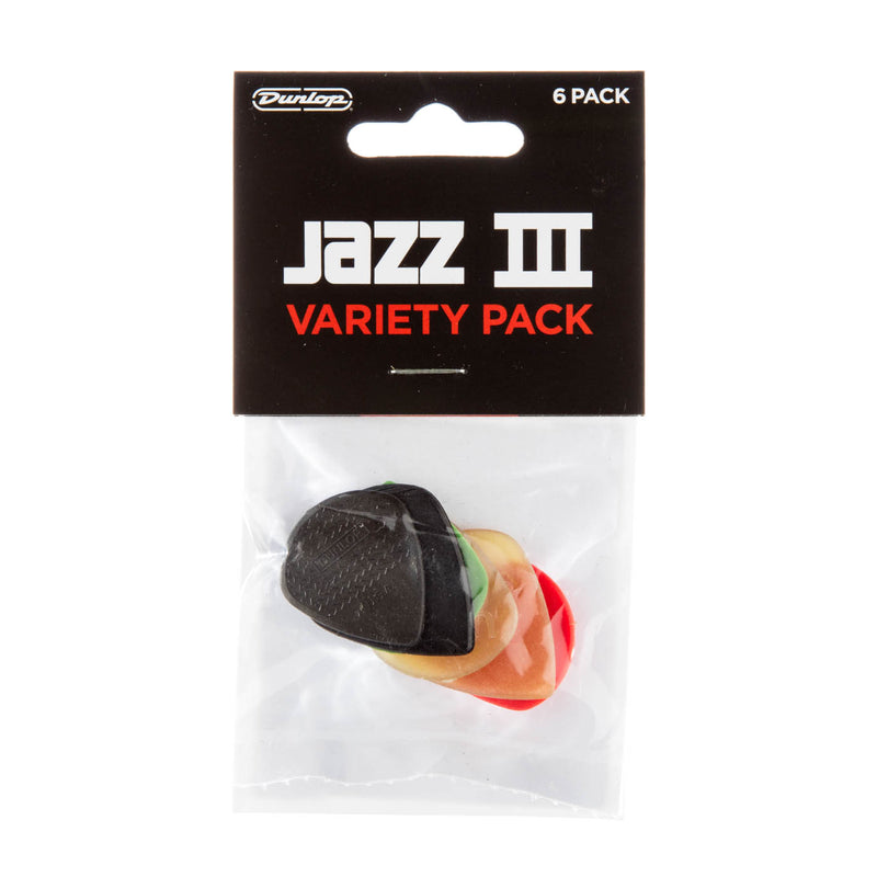Dunlop PVP103 Jazz III Pick Variety Pack - paquet de 6