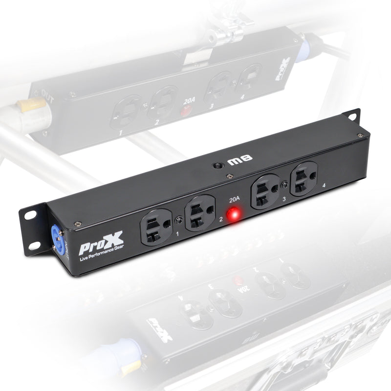 ProX X-PWEX4 BOX Power Connector to 4-Way Edison Power Outlet