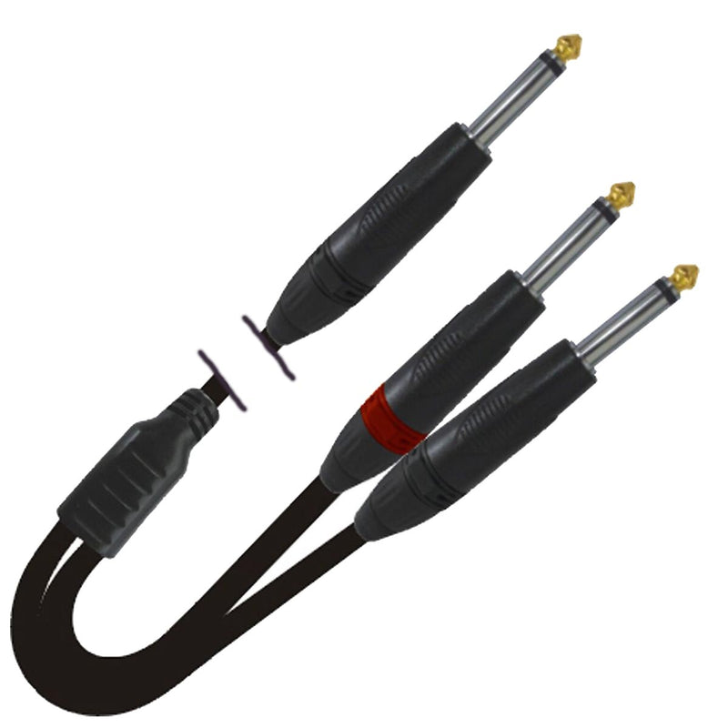 ProX XC-PYP10 10 Ft. 1/4" TS-M to Dual 1/4" TS-M High Performance Audio Cable