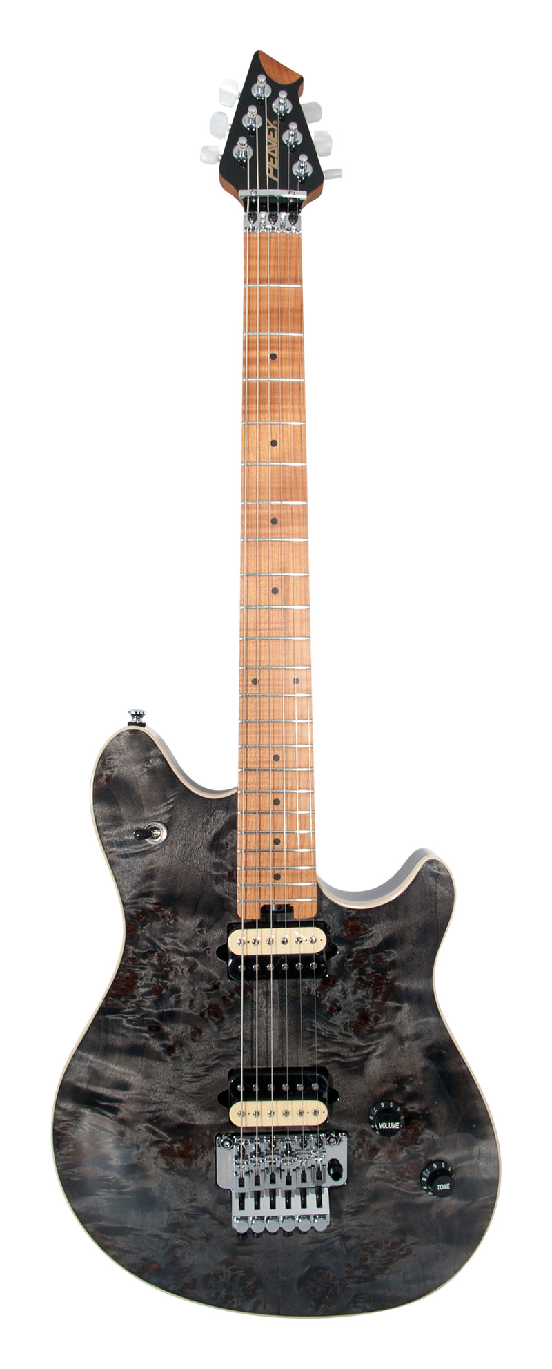 Guitare électrique Peavey HP-2 avec un trémolo Floyd Rose sous licence de Peavey (noir transparent)