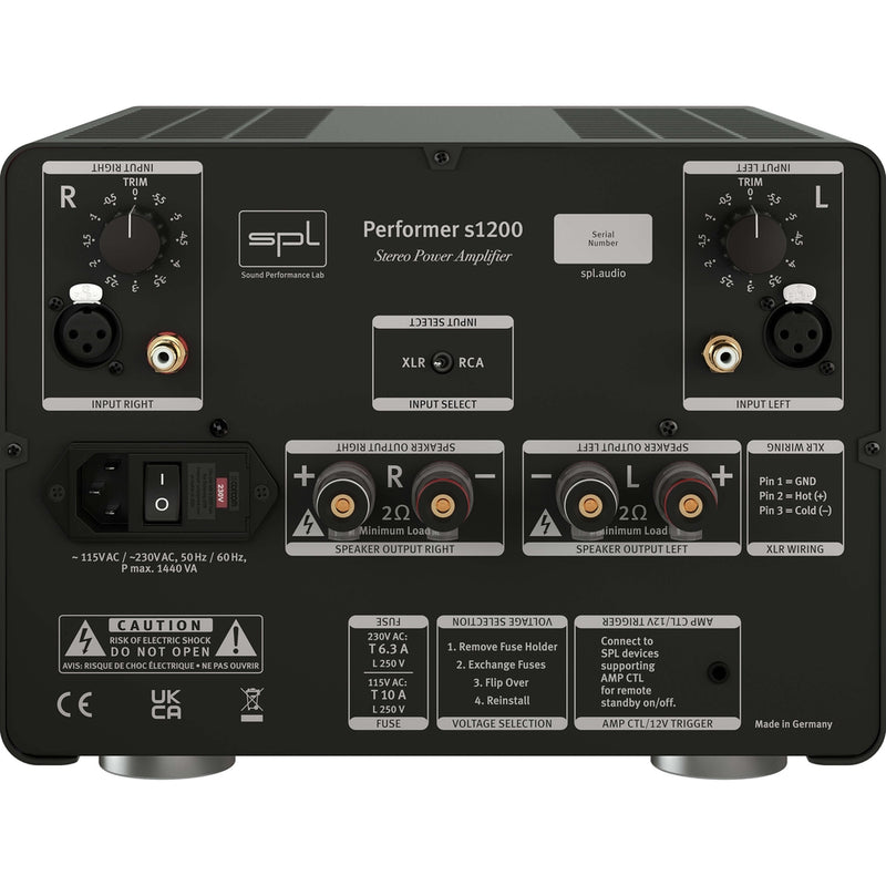 SPL PERFORMER S1200 Stereo Power Amplifier - Black