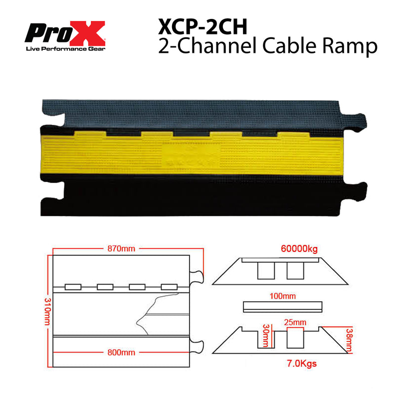 ProX XCP-2CH Cable Protector With 2 Channels