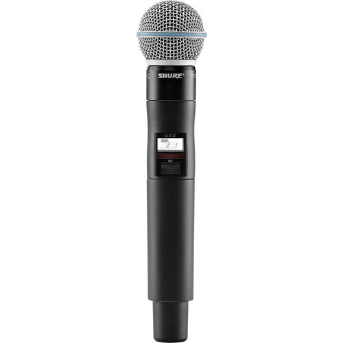 Shure QLXD2/B58-V50 Émetteur de microphone portable numérique sans fil avec capsule Beta 58A (V50 : 174 à 216 MHz)