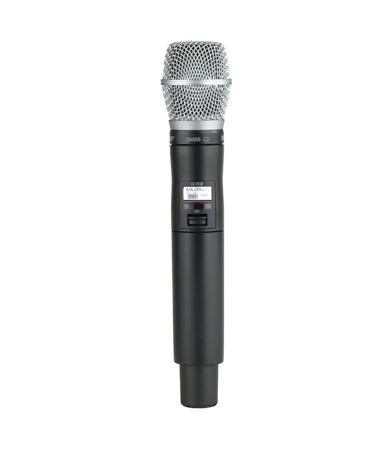 Shure QLXD2/SM86-V50 Émetteur de microphone numérique portable sans fil avec capsule SM86 (V50 : 174 à 216 MHz)