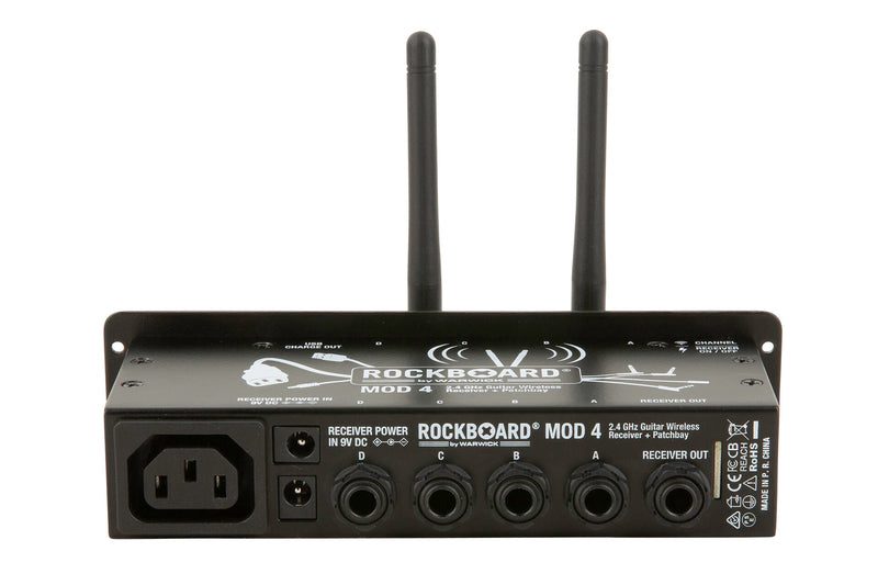 RockBoard RBO B MOD 4 U2 Récepteur sans fil pour guitare 2,4 GHz, émetteur + TRS Patchbay