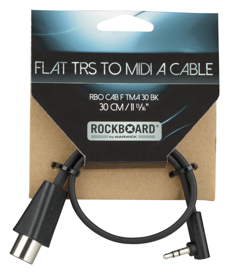 RockBoard RBO CAB F TMA 30 BK Flat TRS to MIDI Cable, TRS-MIDI Type A - 30 cm / 11 13/16"