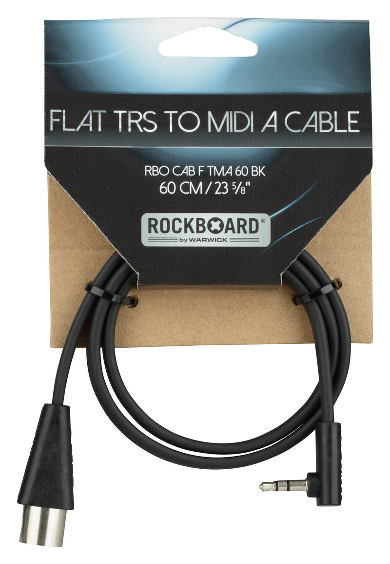 RockBoard RBO CAB F TMA 60 BK Flat TRS to MIDI Cable, TRS-MIDI Type A - 60 cm / 23 5/8"