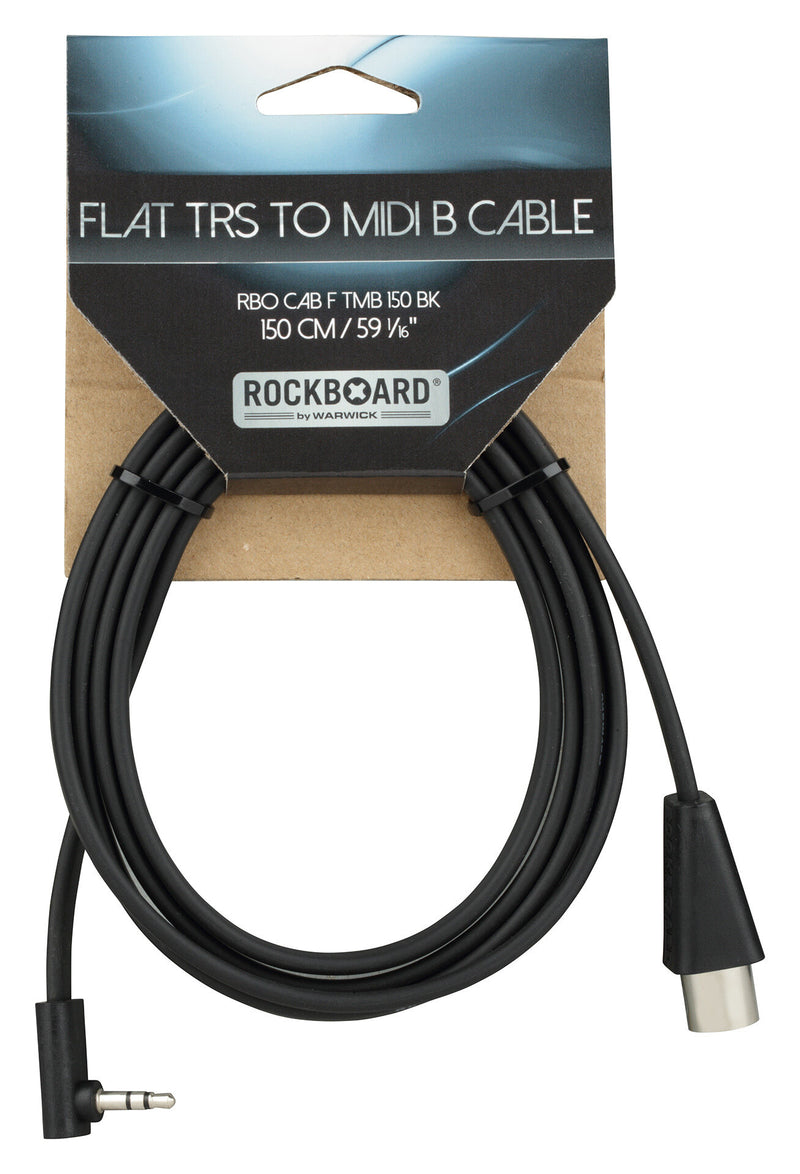 RockBoard RBO CAB F TMB 150 BK Câble plat TRS vers MIDI, TRS-MIDI Type B - 150 cm / 59 1/16"