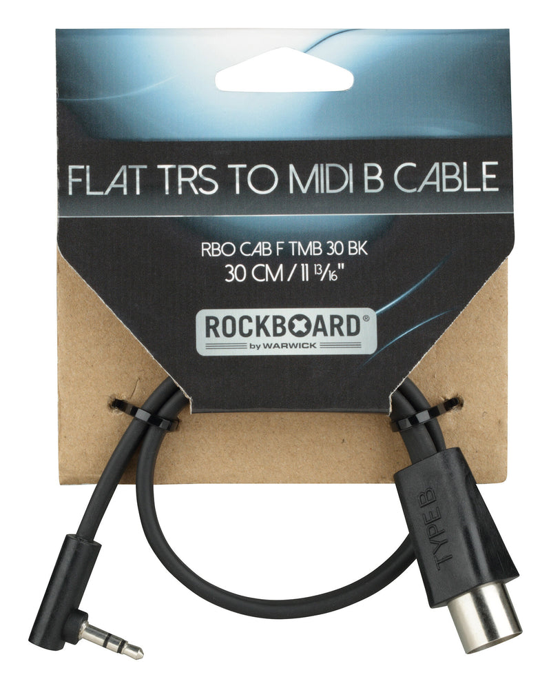 RockBoard RBO CAB F TMB 30 BK Câble plat TRS vers MIDI, TRS-MIDI Type B - 30 cm / 11 13/16"