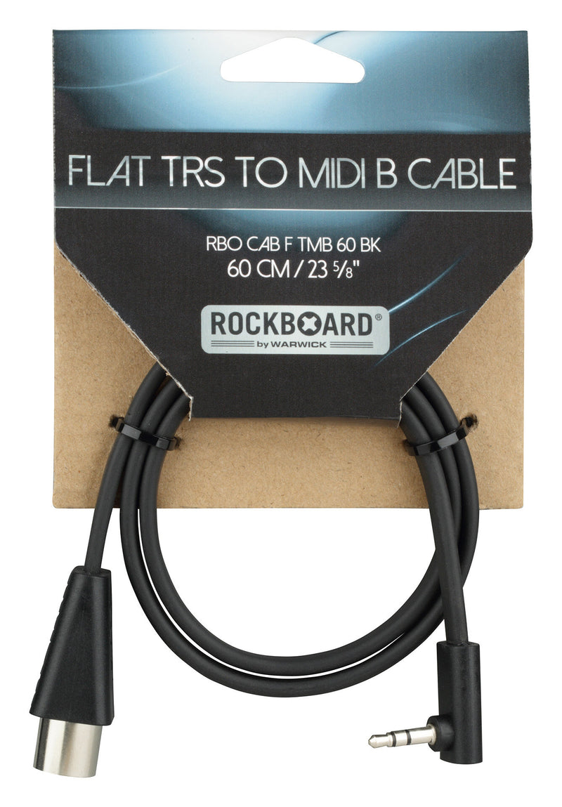 RockBoard RBO CAB F TMB 60 BK Câble plat TRS vers MIDI, TRS-MIDI Type B - 60 cm / 23 5/8"
