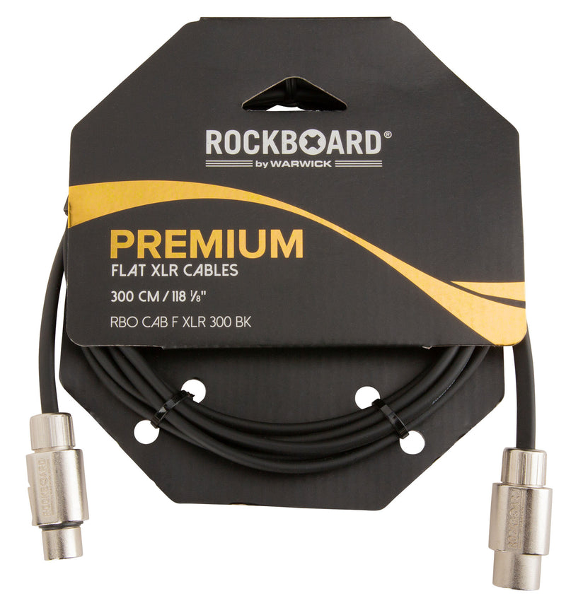 Câble XLR plat RockBoard RBO CAB F XLR 300 BK - 300 cm / 118 7/64"