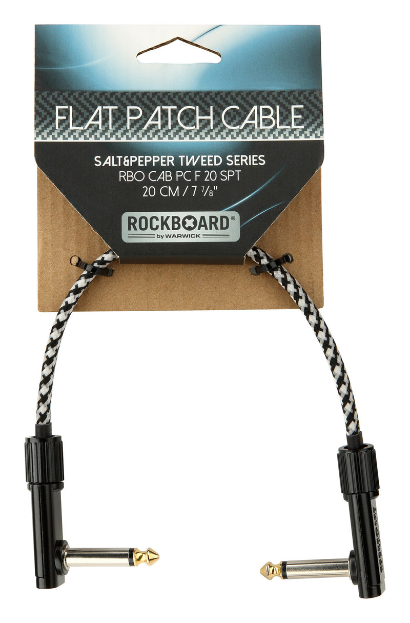 Rockboard RBO CAB PC F 20 SALS SEL & PEPPER TWEED Série Patch Patch Câble - 20 cm / 7 7/8 "