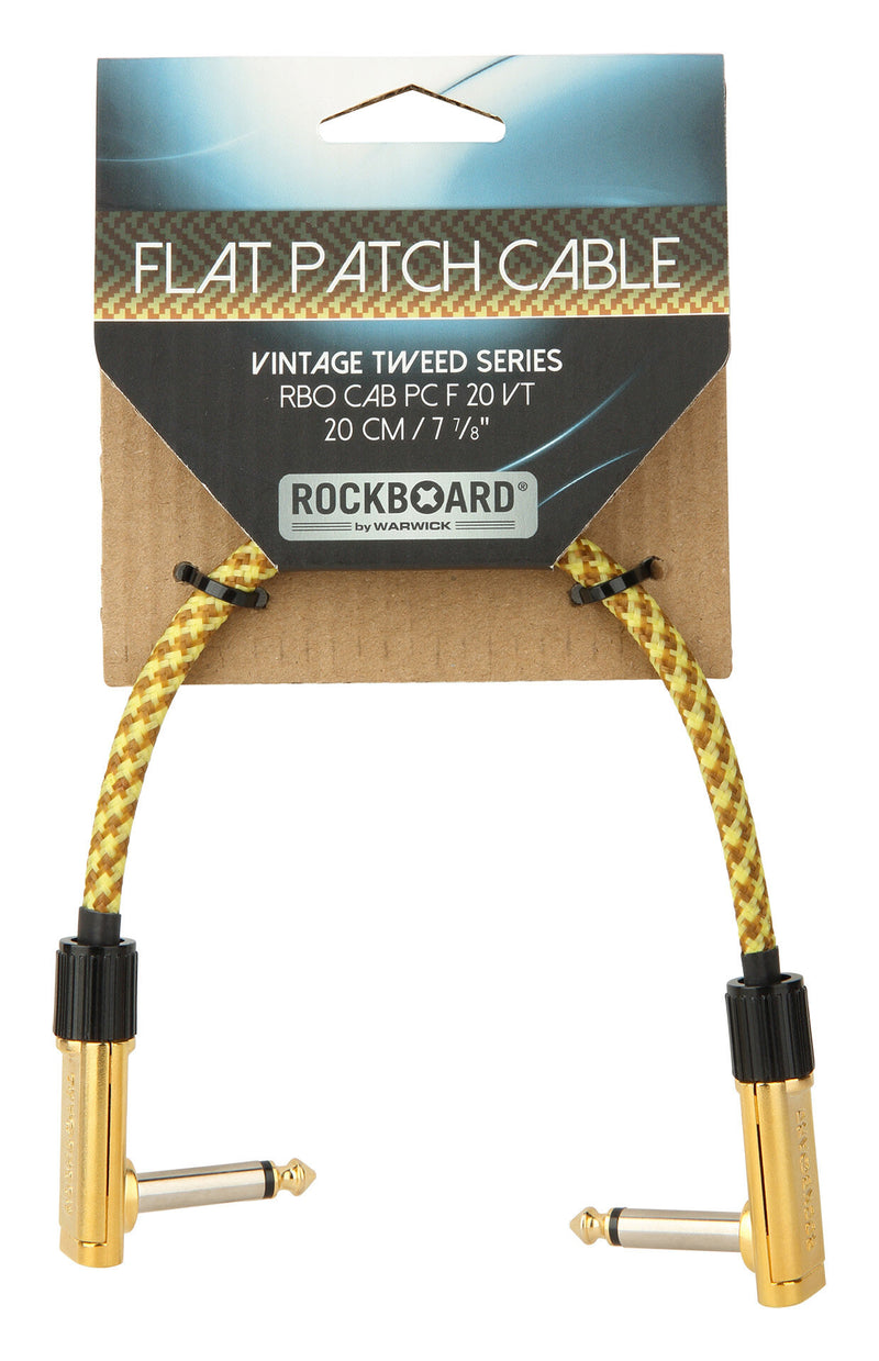 Rockboard RBO CAB PC F 20 VT VINT TWEED Série Tweed Câble de patch plat - 20 cm / 7 7/8 "