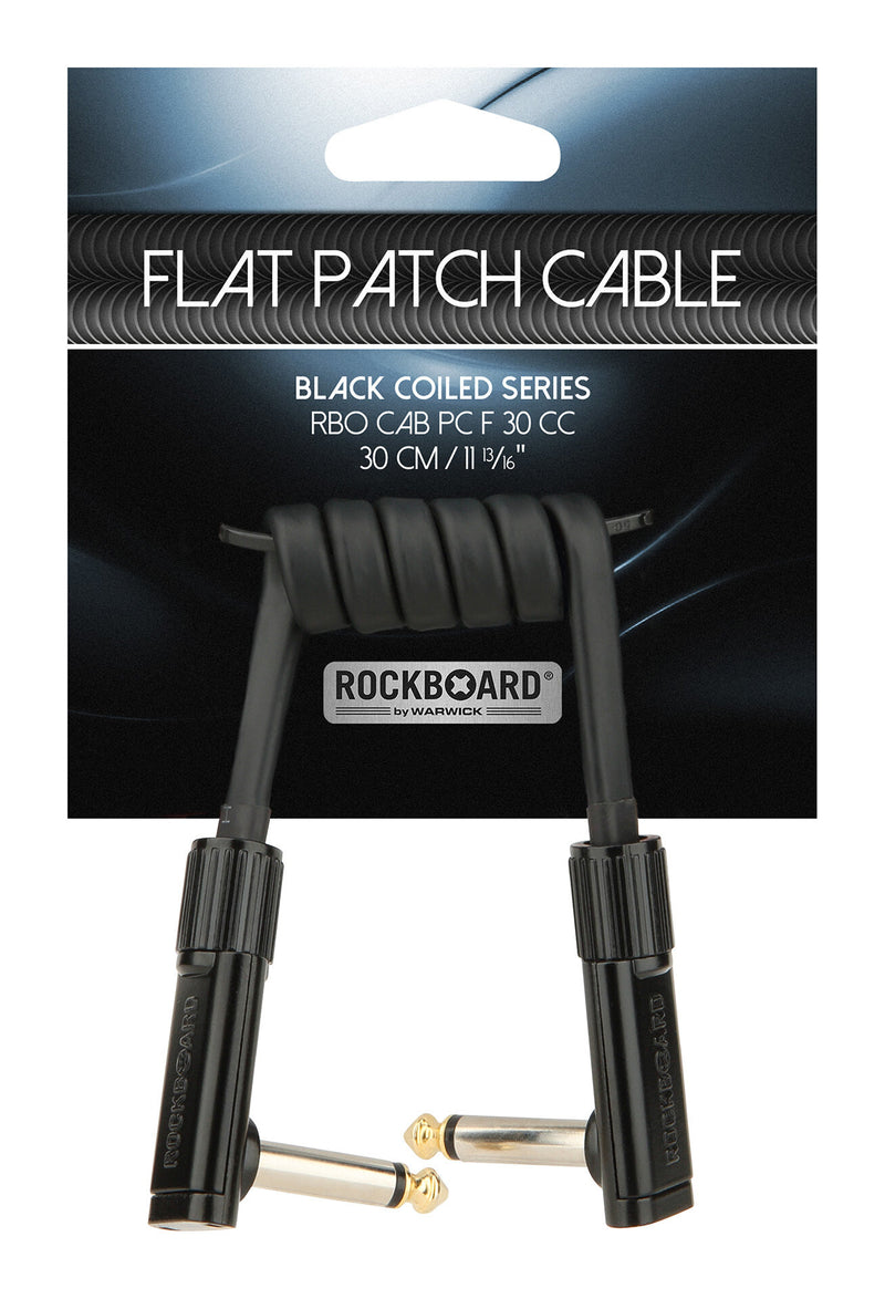 Rockboard RBO CAB PC F 30 cc Câble de patch plat enroulé noir enroulé noir - 30 cm / 11 13/16 "