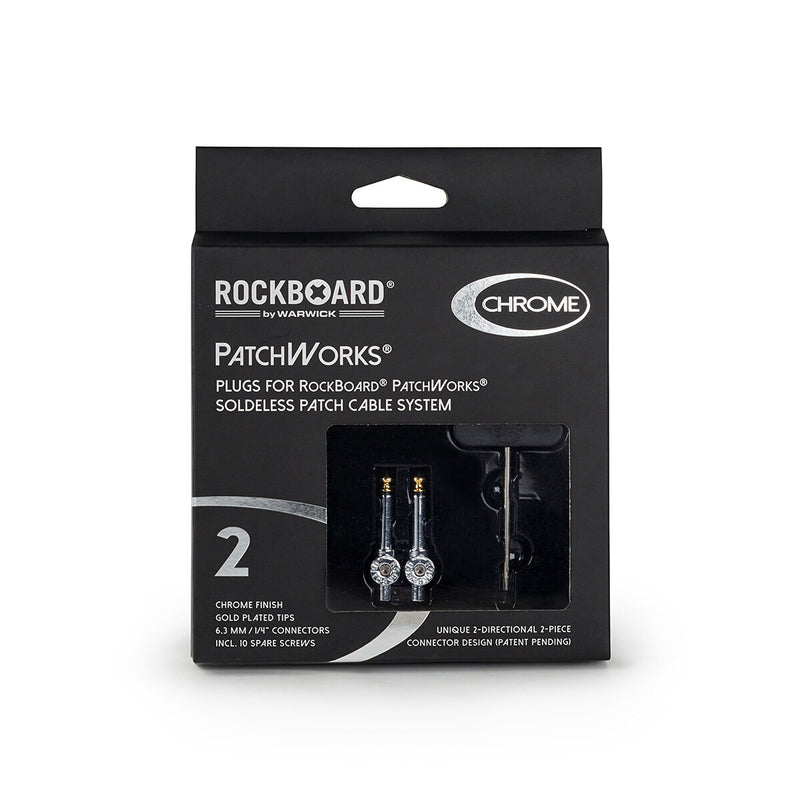 RockBoard RBO CAB PW PLUG 2 CR PatchWorks Solderless Plugs, 2 pcs. - Chrome