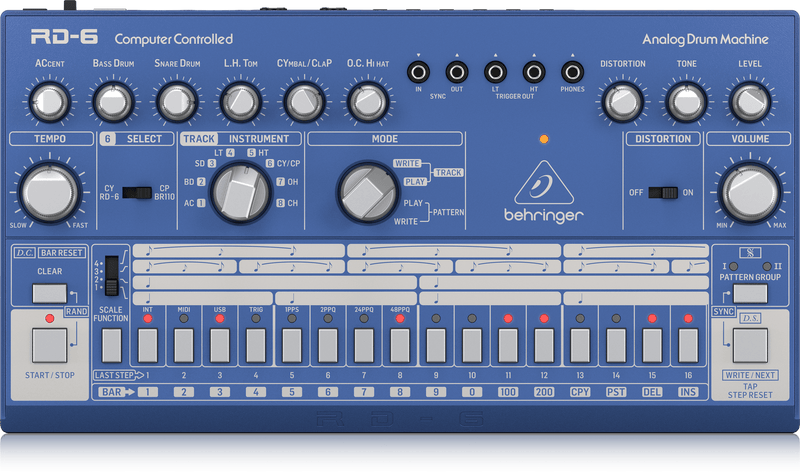 Behringer RD-6-BU  Analog Drum Machine - Blue (DEMO)
