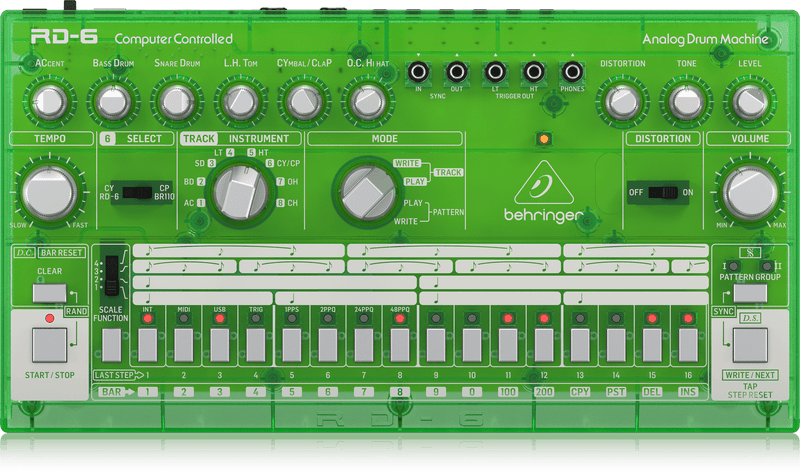Behringer RD-6-LM  Analog Drum Machine - Green (DEMO)