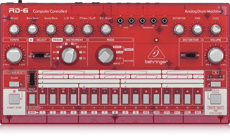 Behringer RD-6-SB Analog Drum Machine - Strawberry (DEMO)