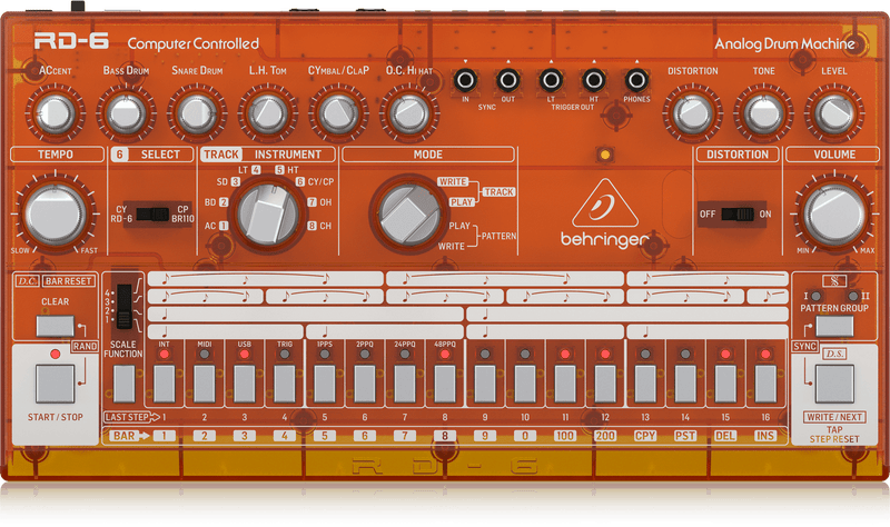 Behringer RD-6-TG  Analog Drum Machine - Tangerine (DEMO)