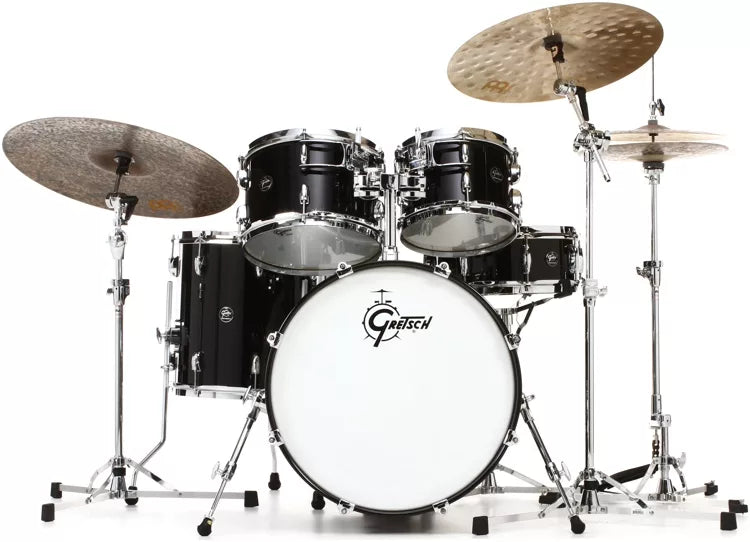 Gretsch Drum RN2-E605-PB 5 pièces (10/12/14/20/14) Shell Pack avec 20 "Kick and Snare (Piano Black)