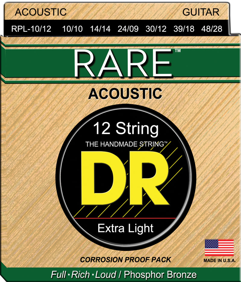 DR Handmade Strings RPL-10/12 Rare Acoustic Guitar Strings (10/14 - 48/28)