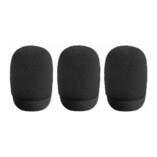 Shure Snap Fit Windscreen for UniPlex Lapel Microphone - 3-Pack (Black)